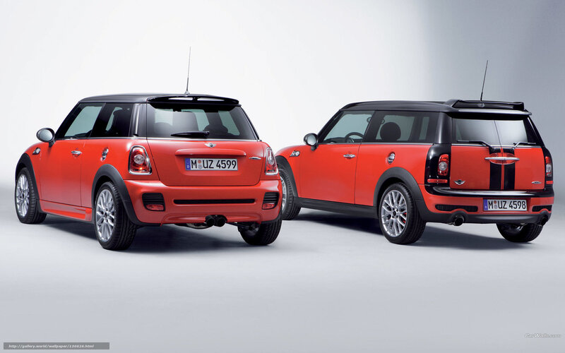 Two red MINI cars side by side