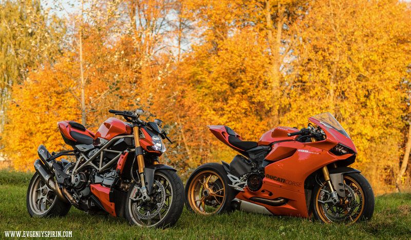 Two Red Motorcycles — Serene