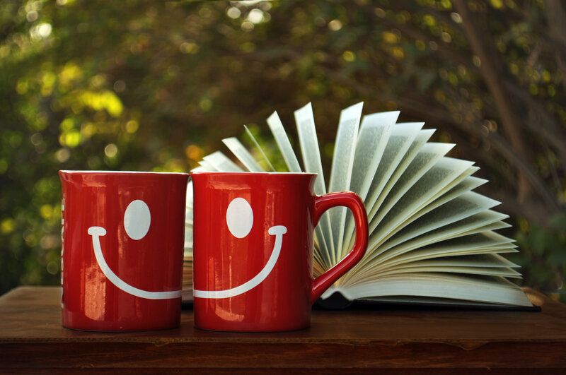 Two Red Mugs and Book — Calm