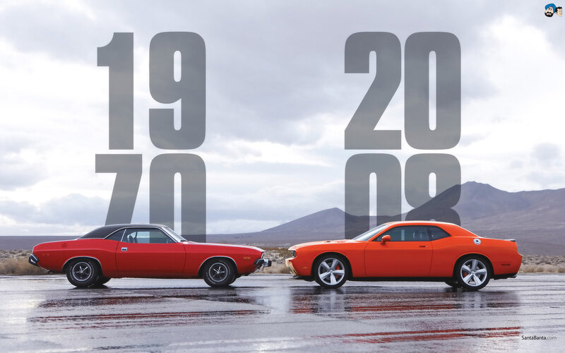 Two Red Muscle Cars