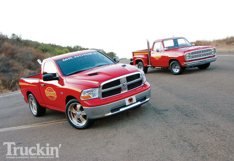 Two Red Pickup Trucks