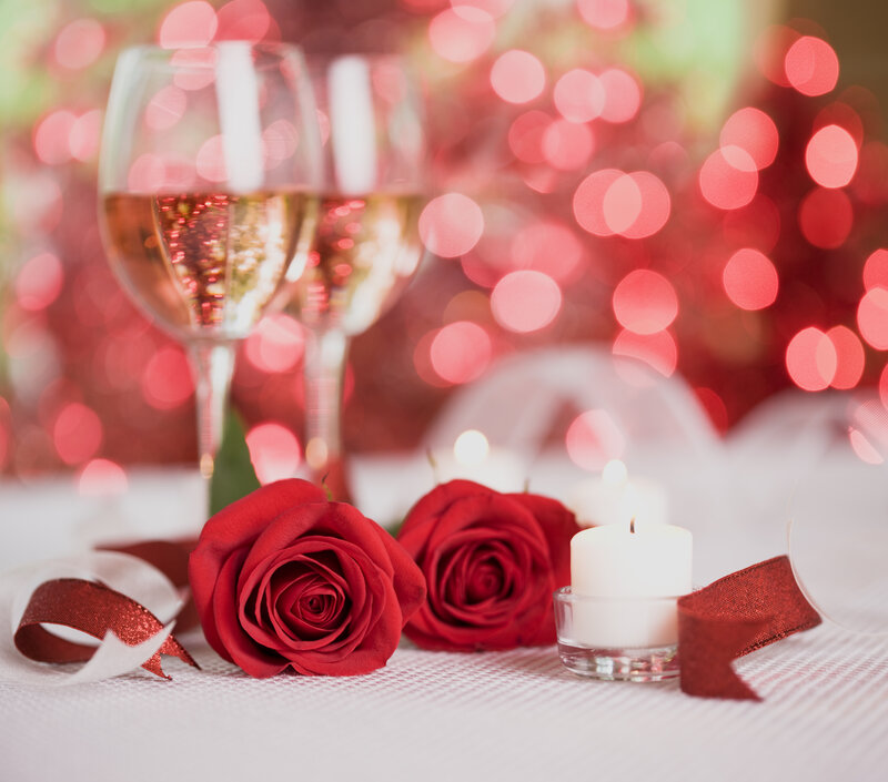 Two Red Roses and Wine