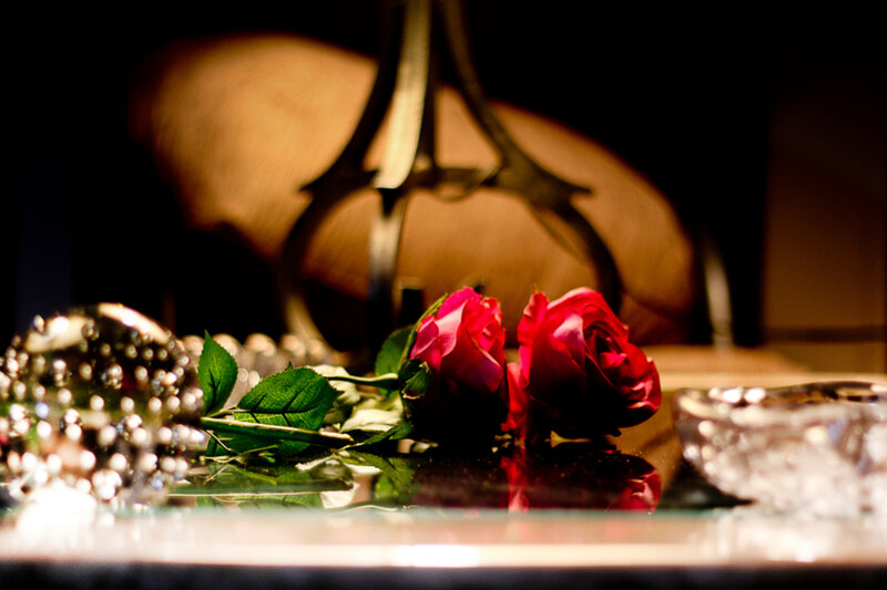 Two Red Roses — Dramatic, Night, Photograph, Flowers