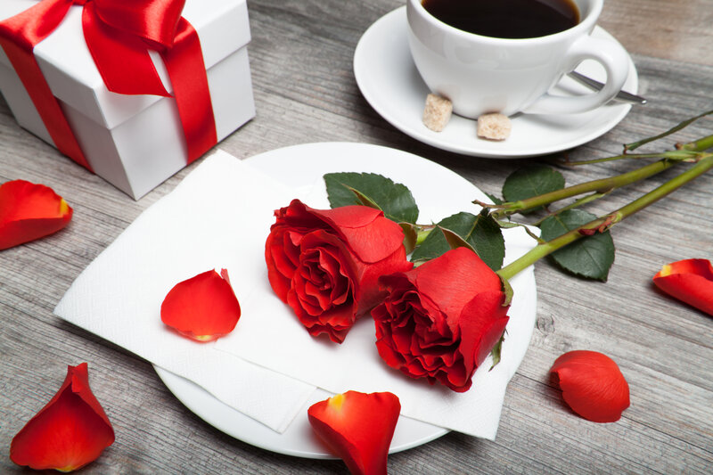 Two Red Roses on Plate