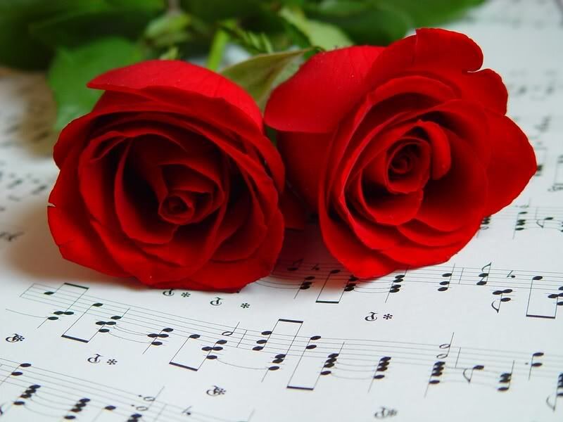 Two Red Roses — Romantic, Photograph, Sheet Music