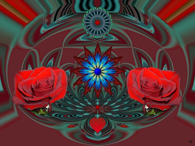Two Red Roses — Symmetrical