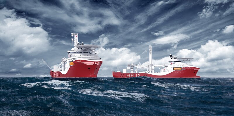 Two Red Ships at Sea