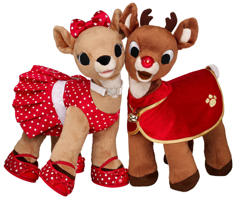 Two Reindeer Plush Toys — Red