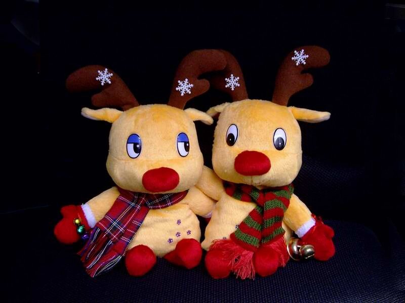 Two Reindeer Plush Toys — Yellow