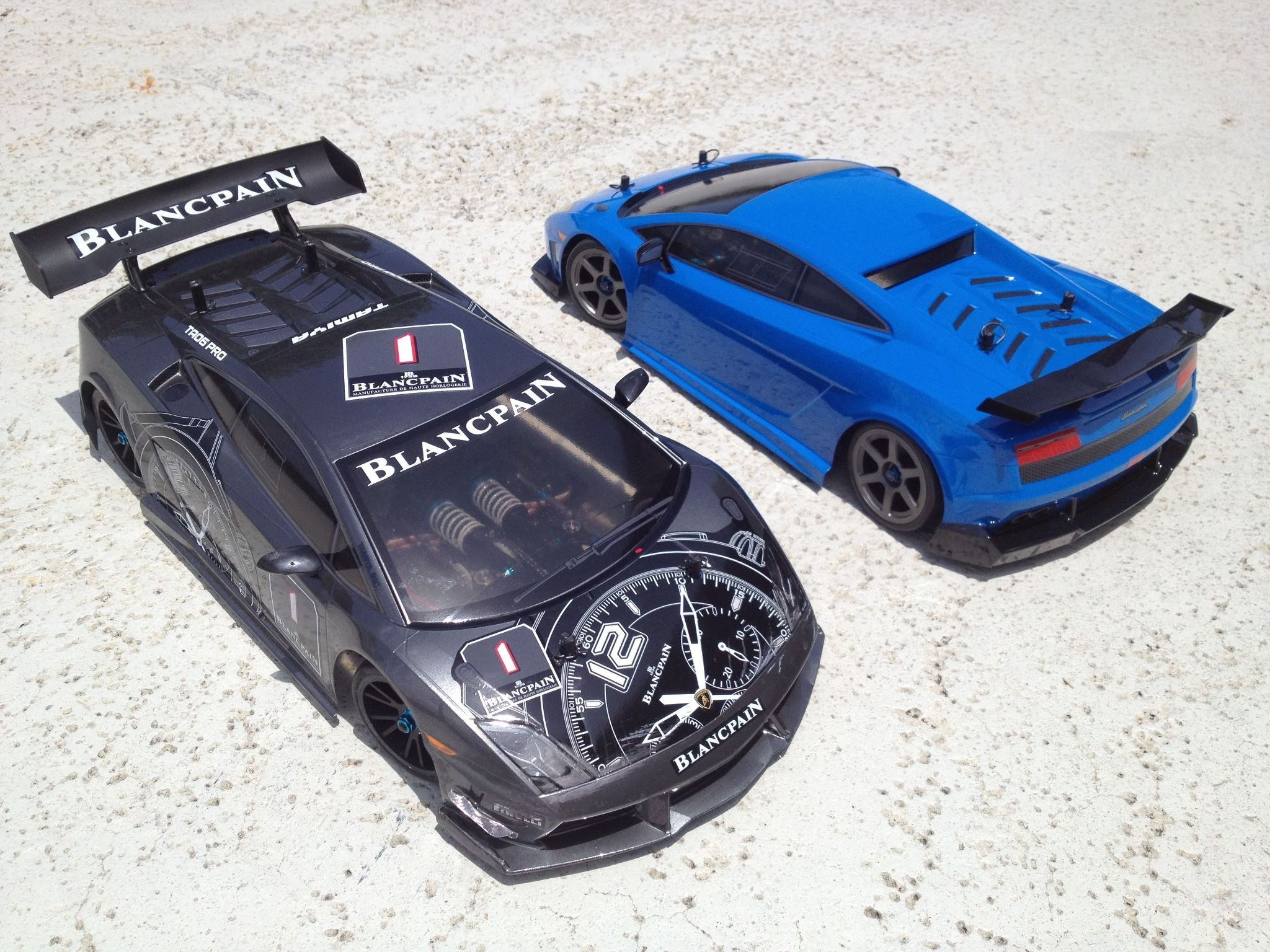 Two remote control Lamborghini cars