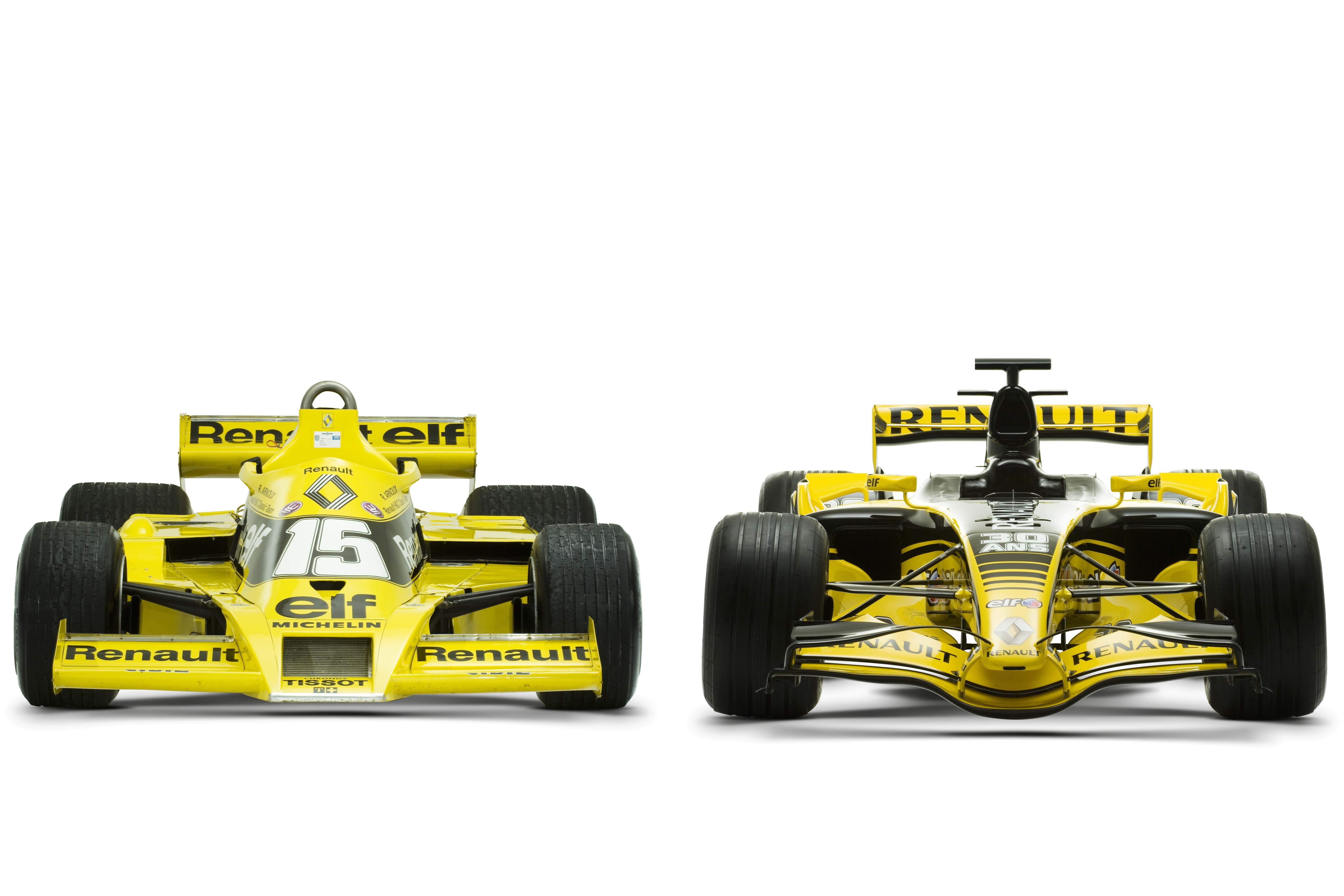 Two Renault Formula One cars