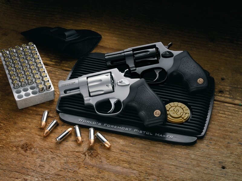 Two Revolvers on Display