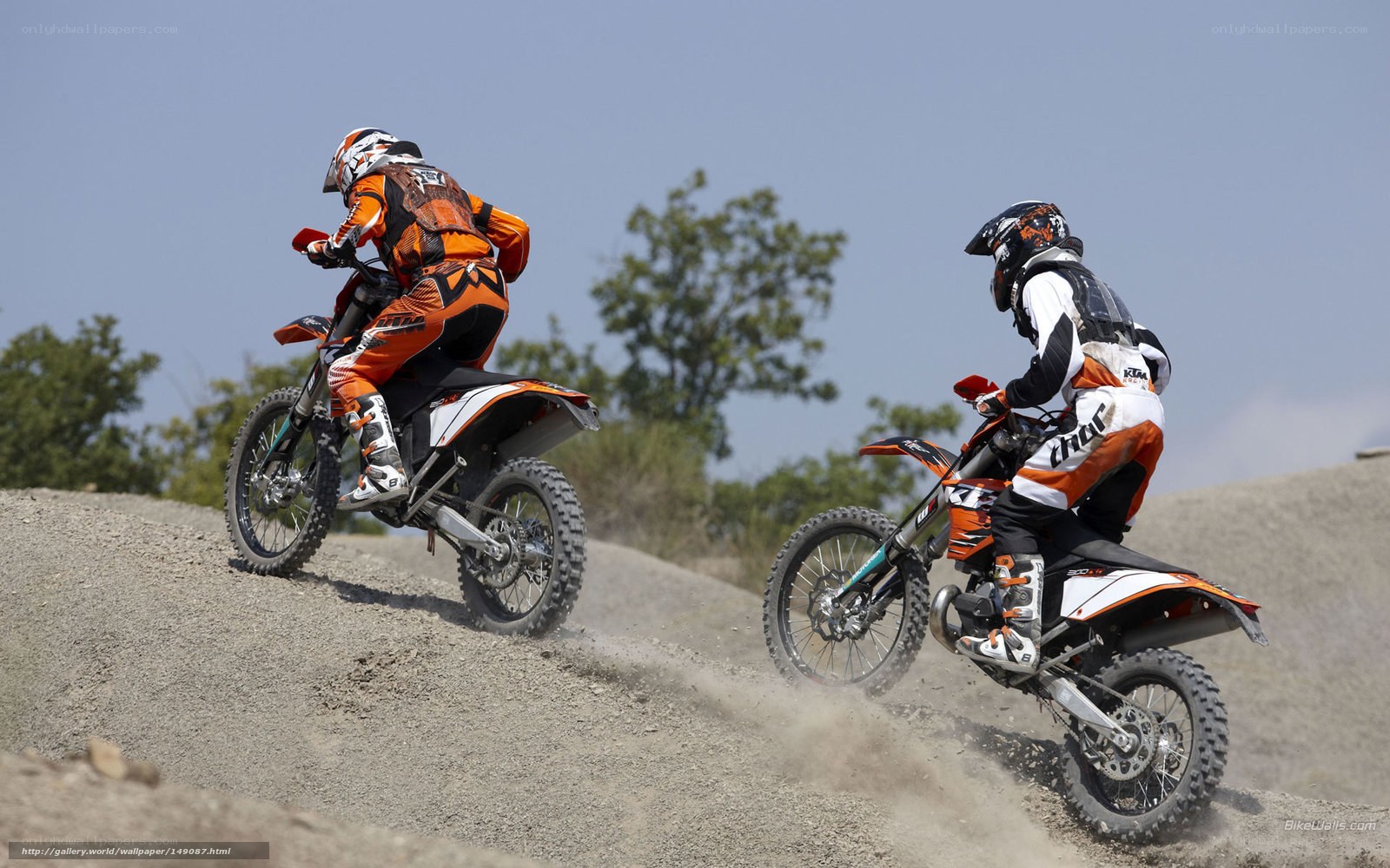 Two riders on dirt bikes