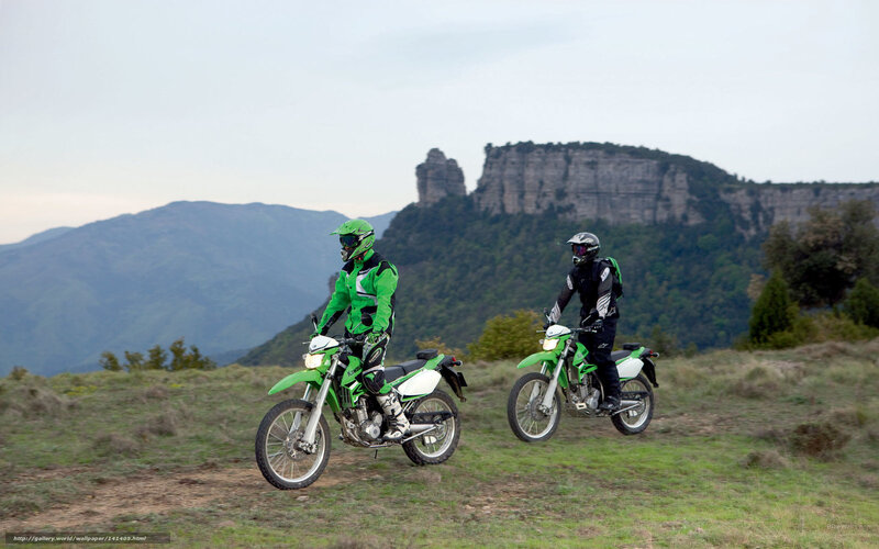 Two riders on dirt bikes
