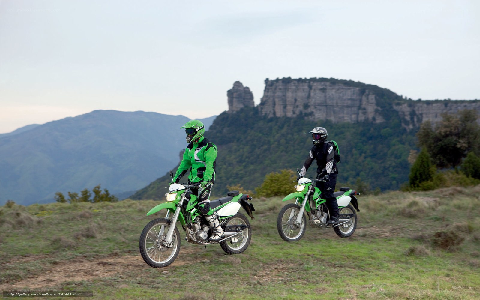 Two riders on dirt bikes