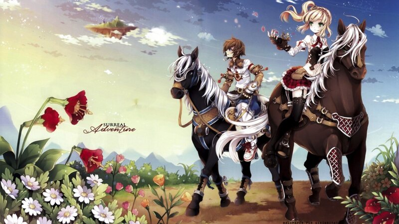 Two Riders on Horses — Blue, Serene