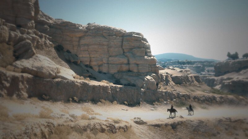 Two Riders on Horses — Brown, Desolate