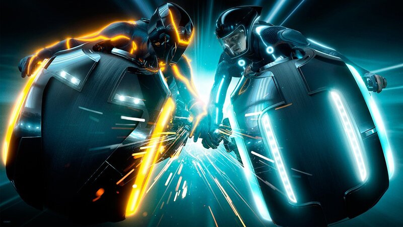 Two Riders on Light Cycles — Black