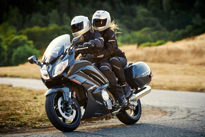 Two Riders on Motorcycle — Black, Dynamic