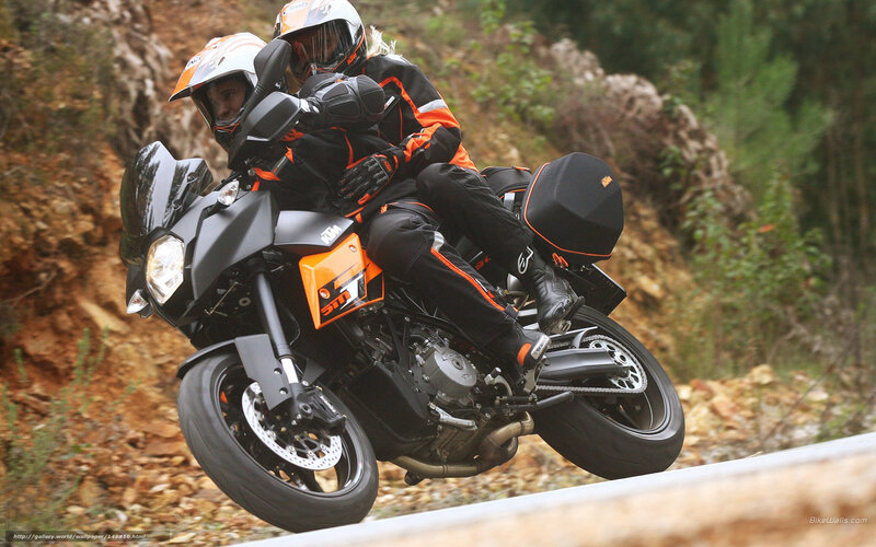 Two Riders on Motorcycle — Black