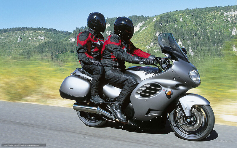 Two Riders on Motorcycle