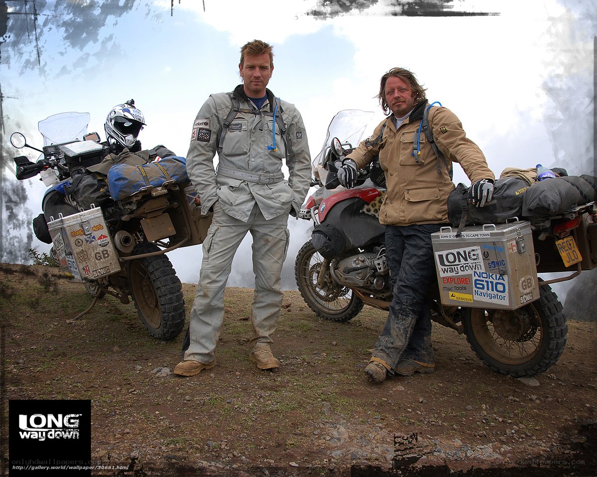 Two riders with adventure bikes