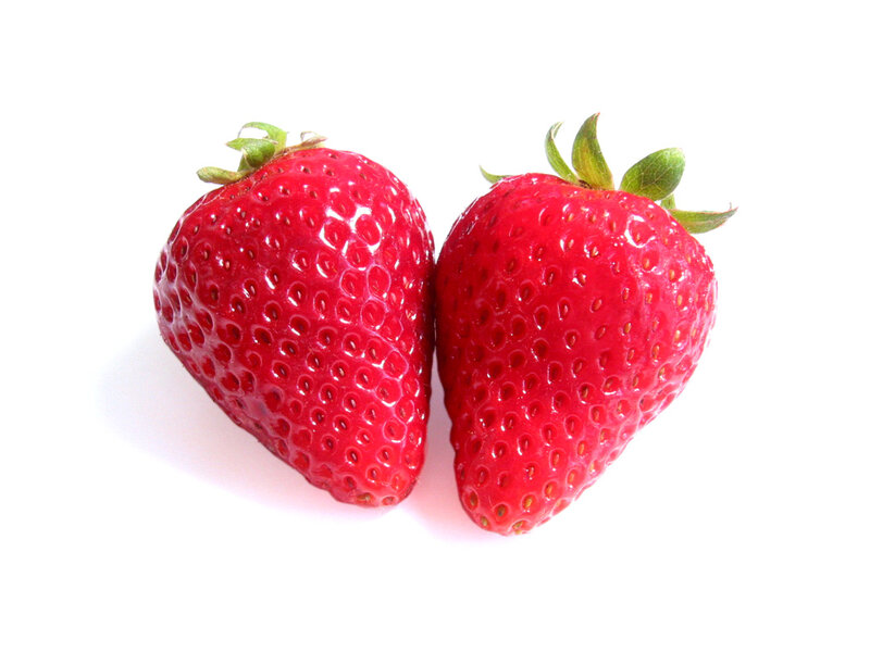 Two Ripe Strawberries — Red, Neutral