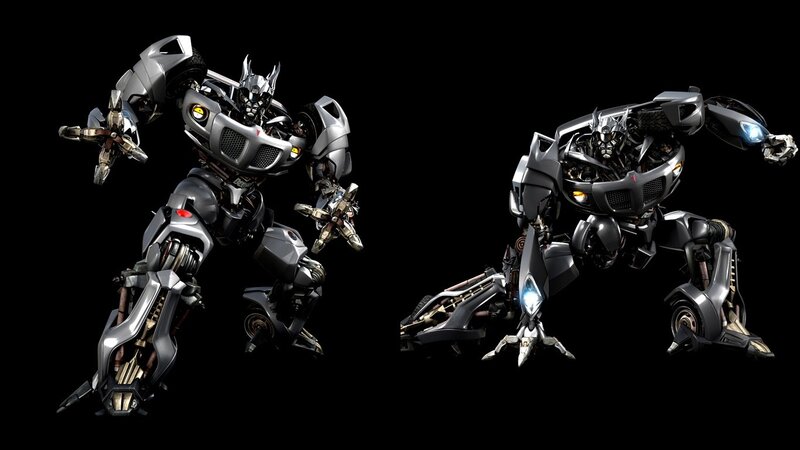 Two Robot Figures — Gray, Dramatic