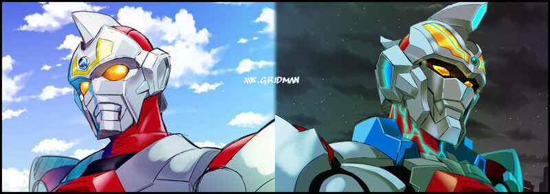 Two Robot Heads — Blue