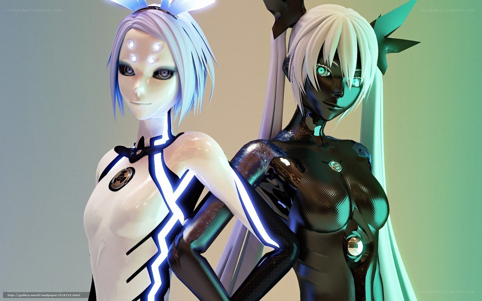 Two robotic anime characters