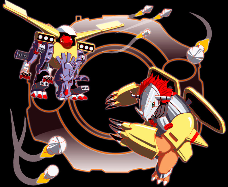 Two Robotic Creatures Fighting