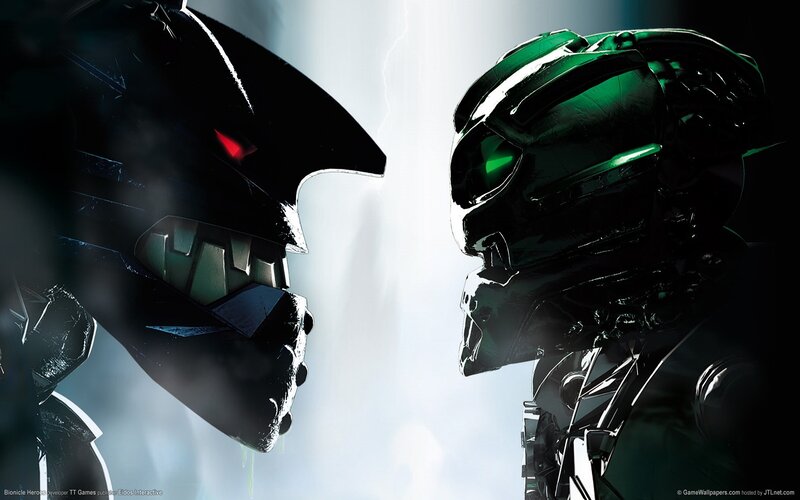 Two Robotic Figures Facing