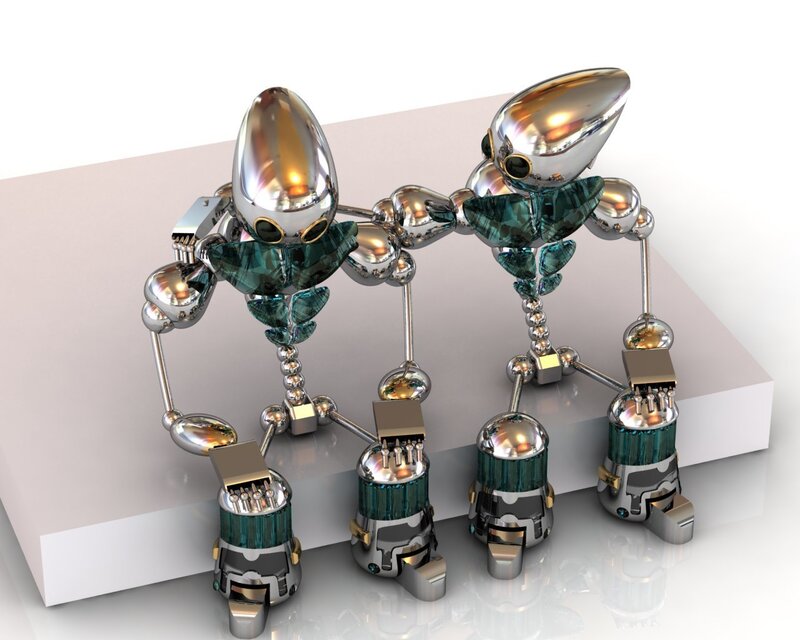 Two Robotic Figures