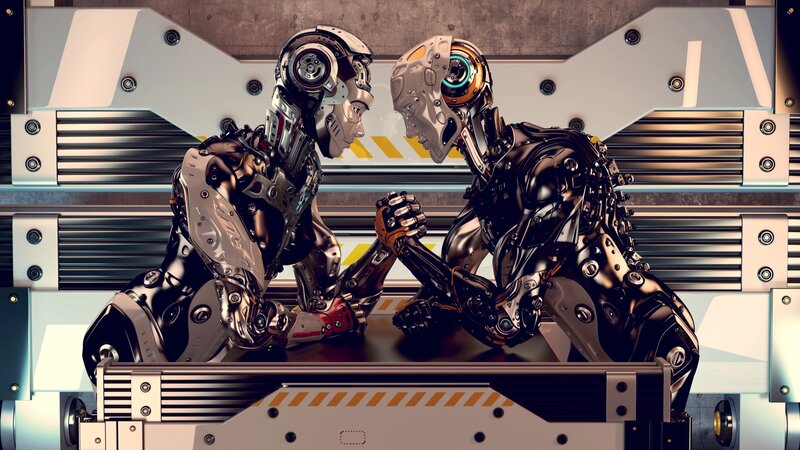 Two Robots Arm Wrestling