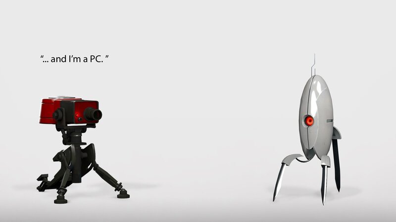 Two Robots Facing Each Other — White