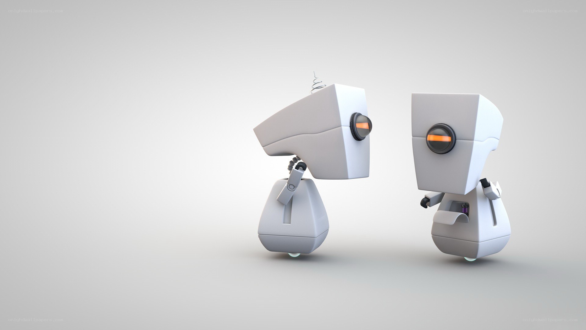 two robots facing each other