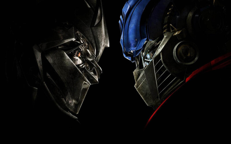 Two Robots Facing Off — Black