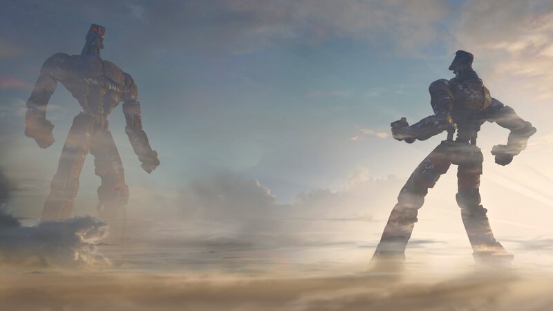 Two Robots Facing Off