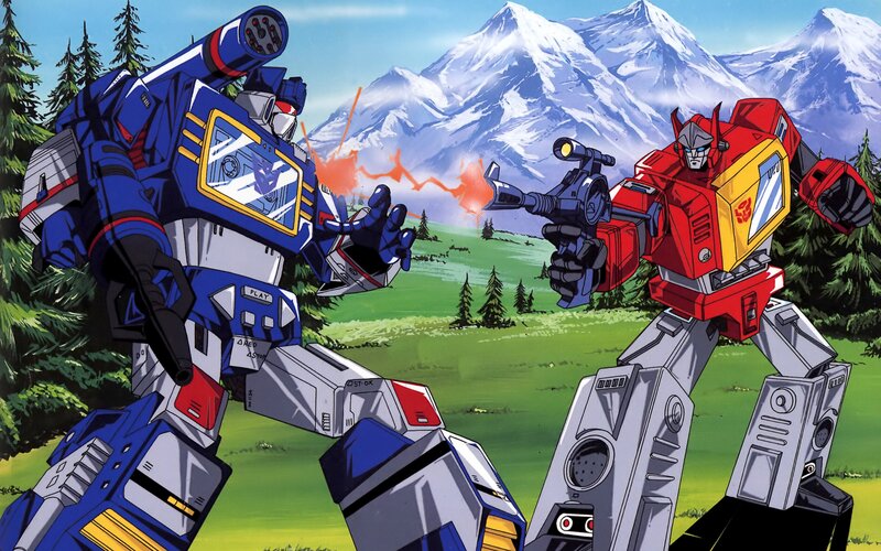 Two Robots Fighting — Blue