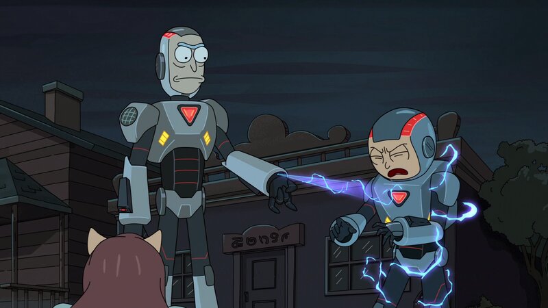 Two Robots Fighting — Gray