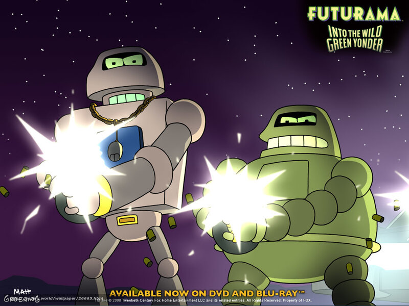 Two Robots Firing Weapons