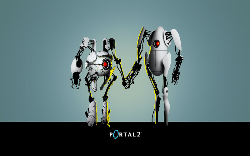Two Robots Holding Hands — White