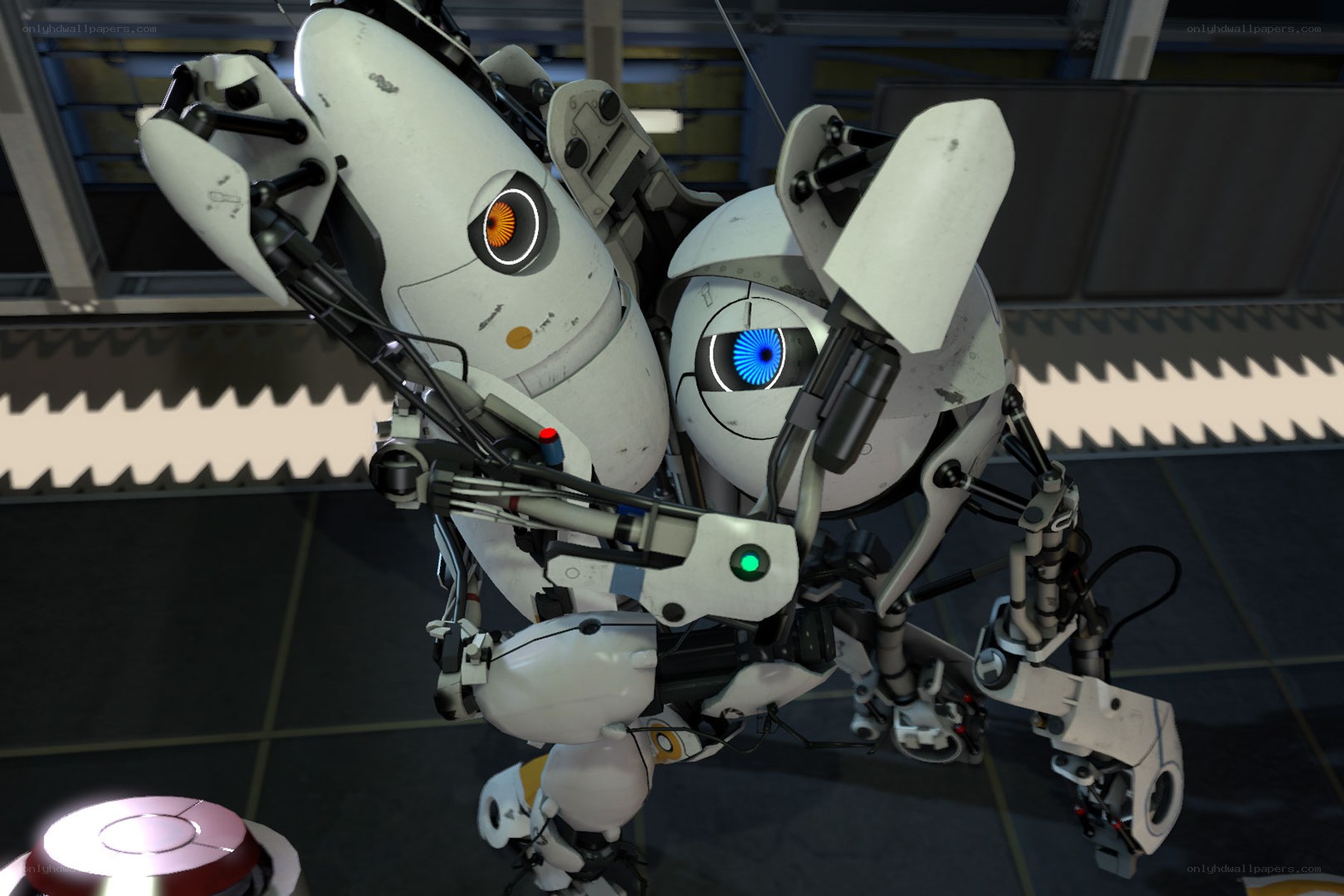 two robots in a lab