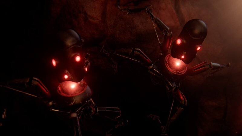 Two Robots in Cave