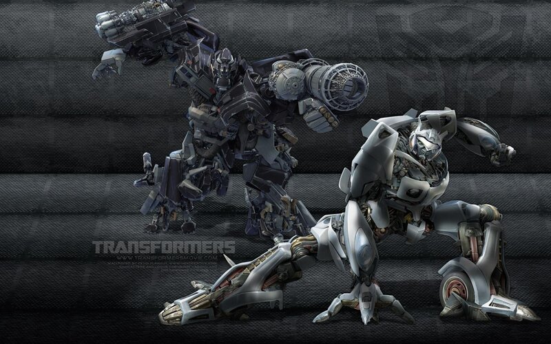 Two Robots in Combat — Gray, Dramatic