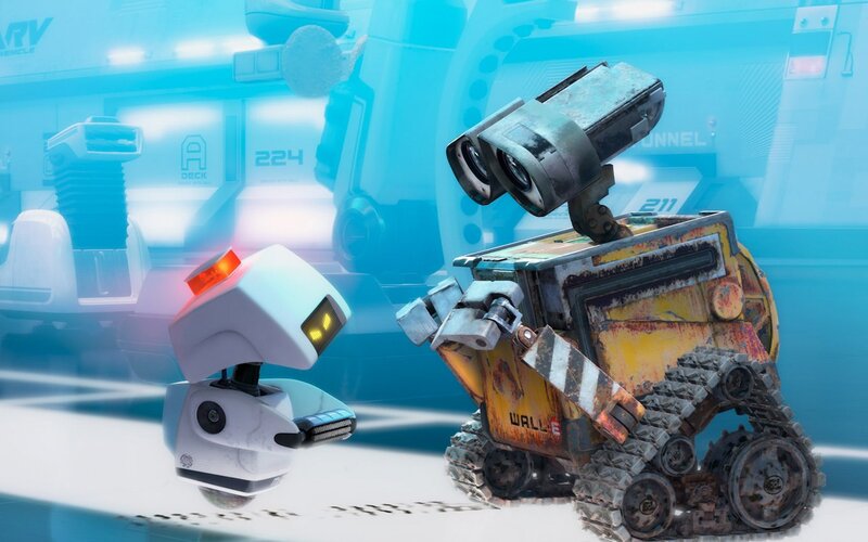 Two Robots Interacting — Blue, Calm