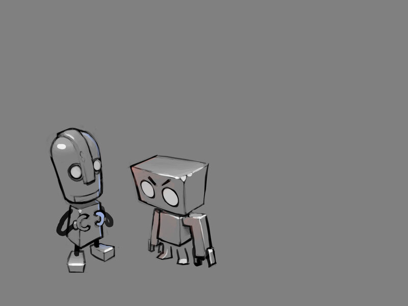 two robots interacting
