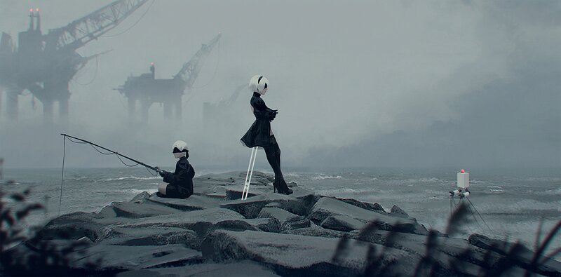 Two Robots on Rocks