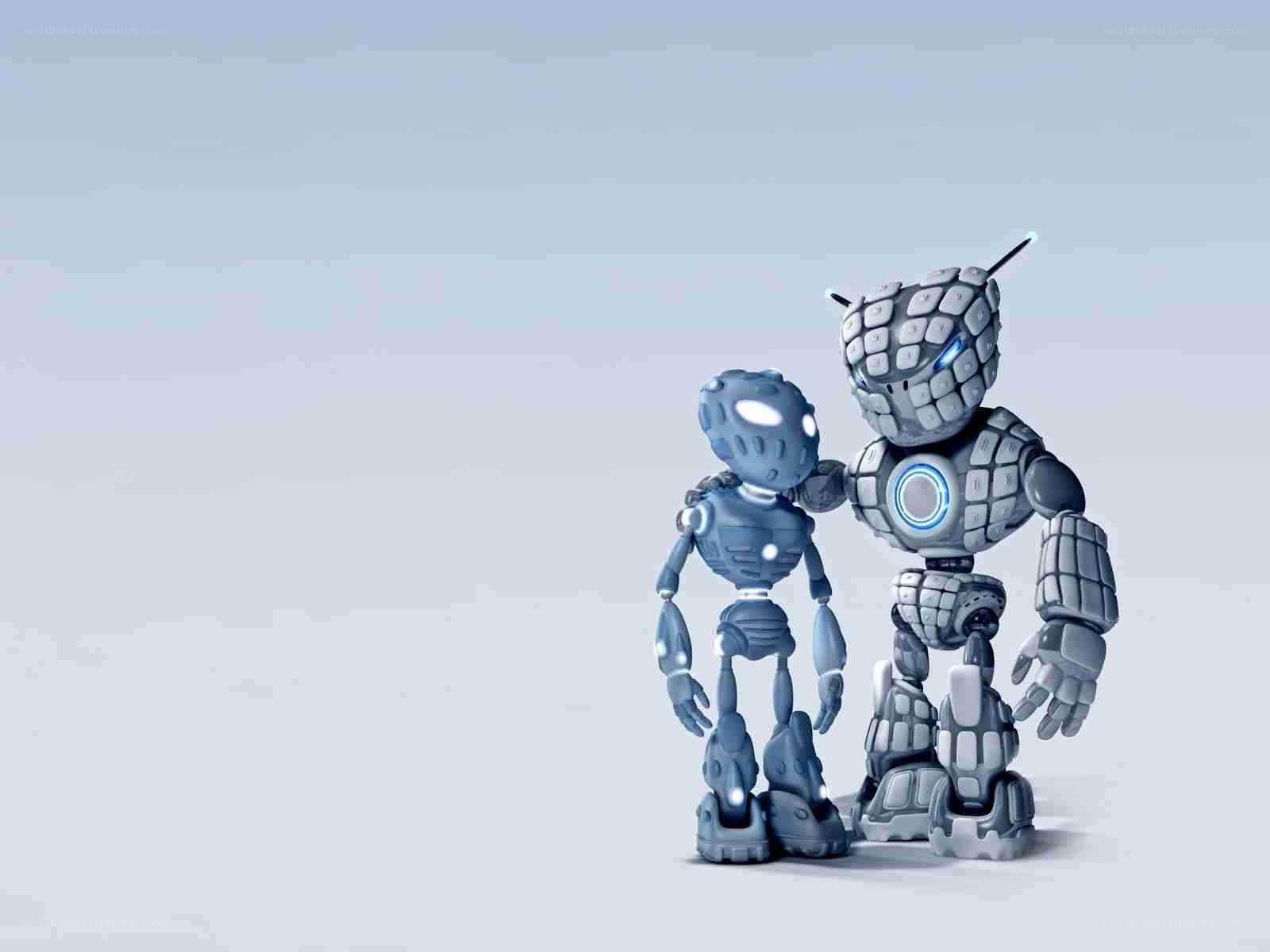 Two robots standing together
