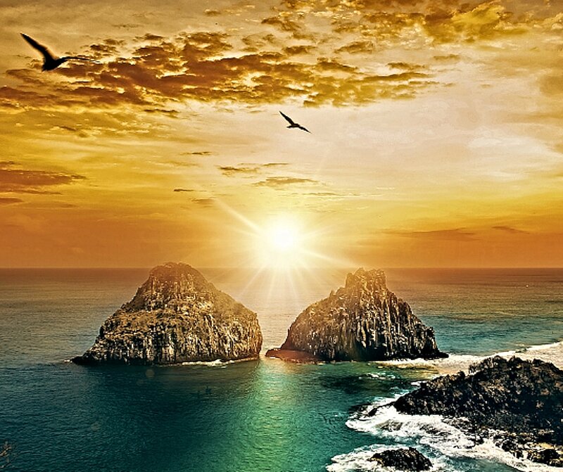 Two Rock Formations — Gold